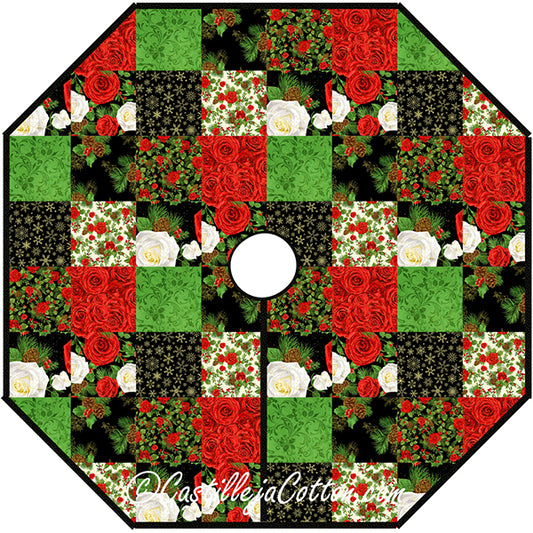 Christmas Rose Tree Skirt CJC-46394e - Downloadable Pattern