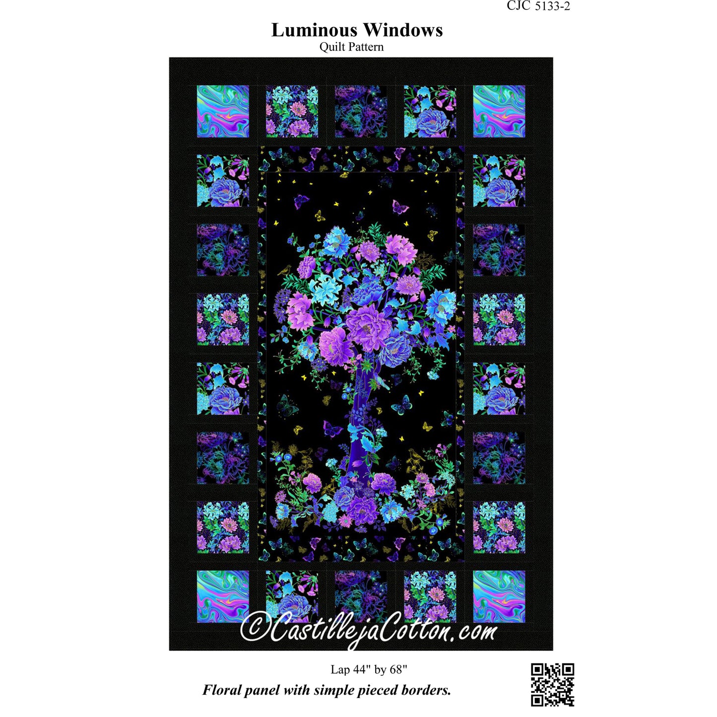 Cover image of pattern for Luminous Windows Quilt.