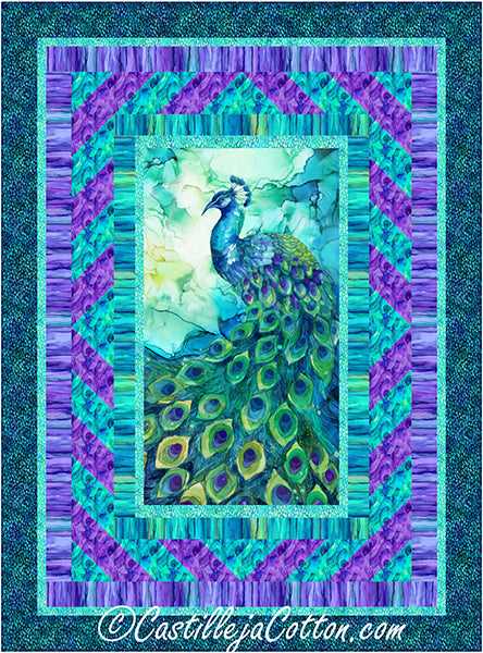 Painted Allure Peacock Quilt CJC-51725e  - Downloadable Pattern