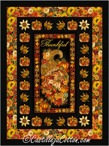 Thankful Pumpkin and Leaves Quilt Pattern CJC-52442 - Paper Pattern