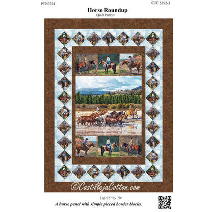 Cover image of pattern for Horse Roundup Quilt.