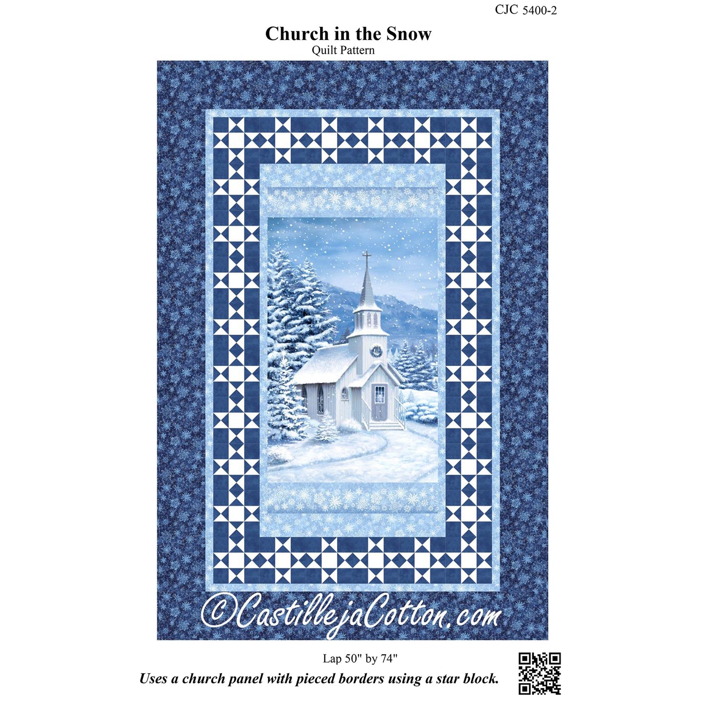 Cover image of pattern for Church in the Snow Quilt.