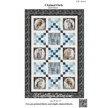 Cover image of pattern for Chained Owls Quilt.
