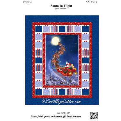 Cover image of pattern for Santa In Flight Quilt.
