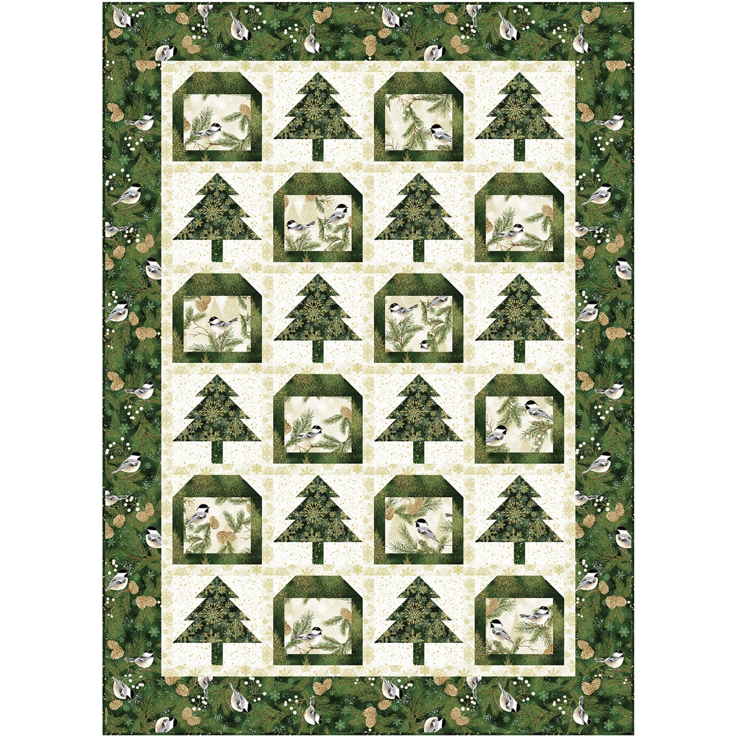 Chickadees and Trees Quilt Pattern CJC-55362 - Paper Pattern