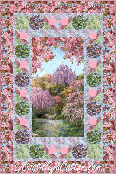 Sakura Water Lilies Quilt CJC-57672e - Downloadable Pattern