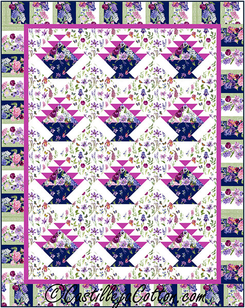 Triangle Baskets Lap Quilt Pattern CJC-58651 - Paper Pattern