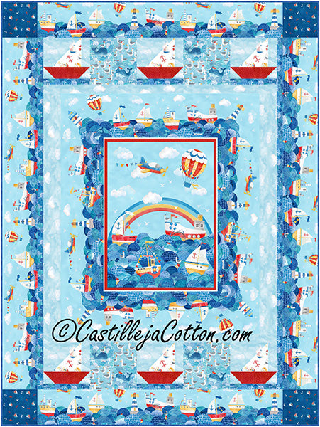 Ships and Air Balloons Quilt Pattern CJC-58711 - Paper Pattern
