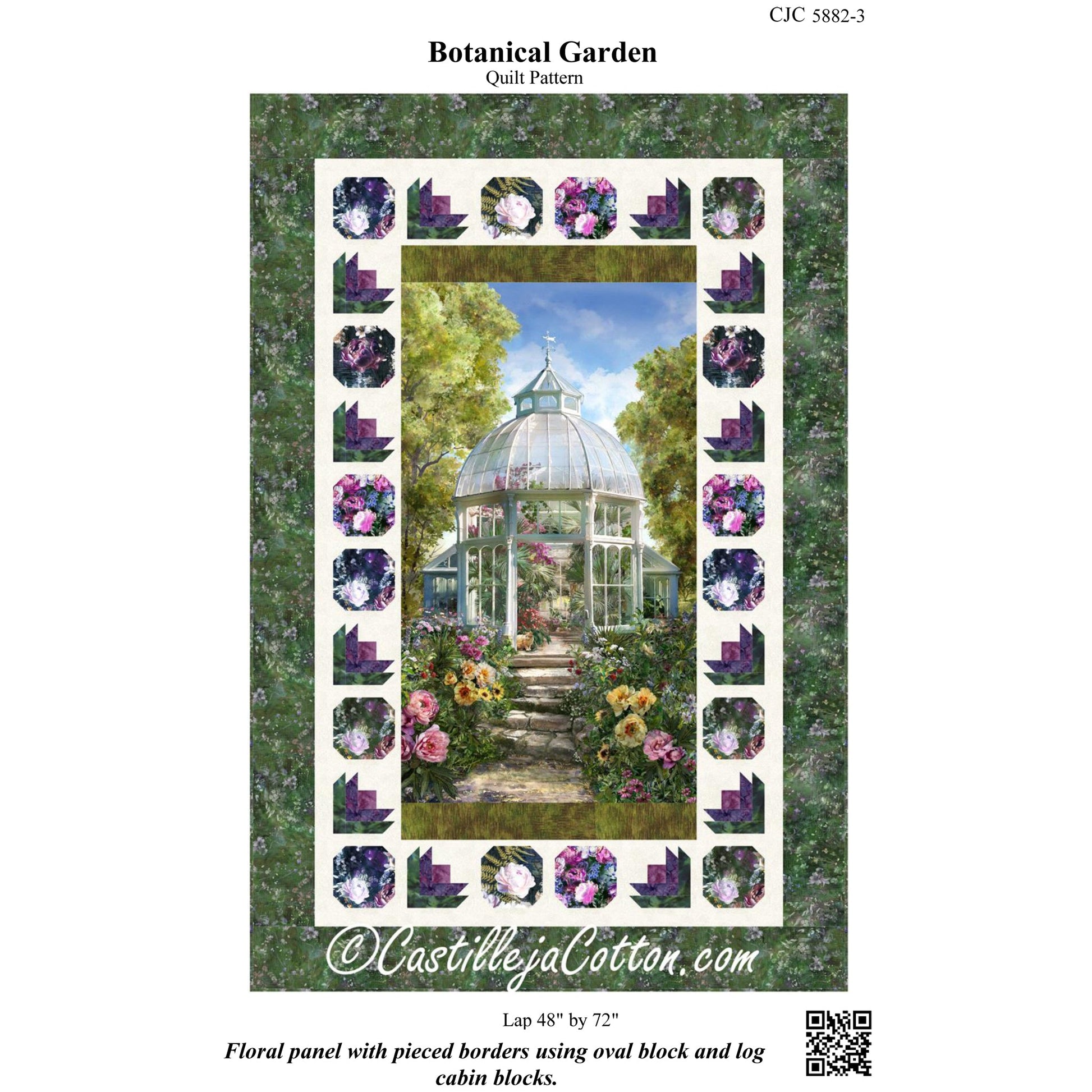 Cover image of pattern for Botanical Garden quilt.