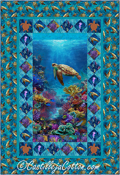 Turtle and Sea Life Quilt CJC-58871e - Downloadable Pattern