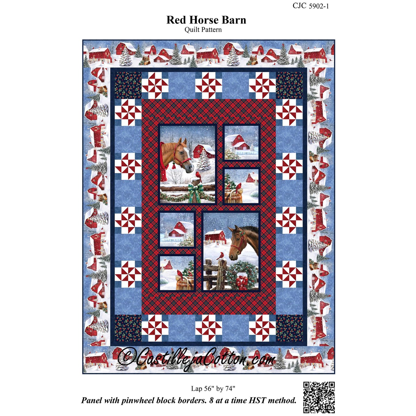 Cover image of pattern for Red Horse Barn Quilt.