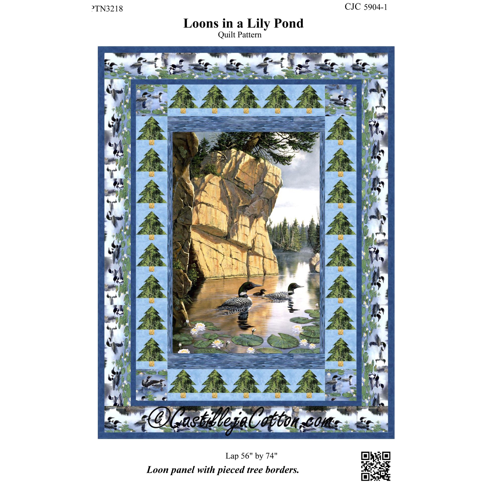 Cover image of pattern for Loons in a Lily Pond Quilt.