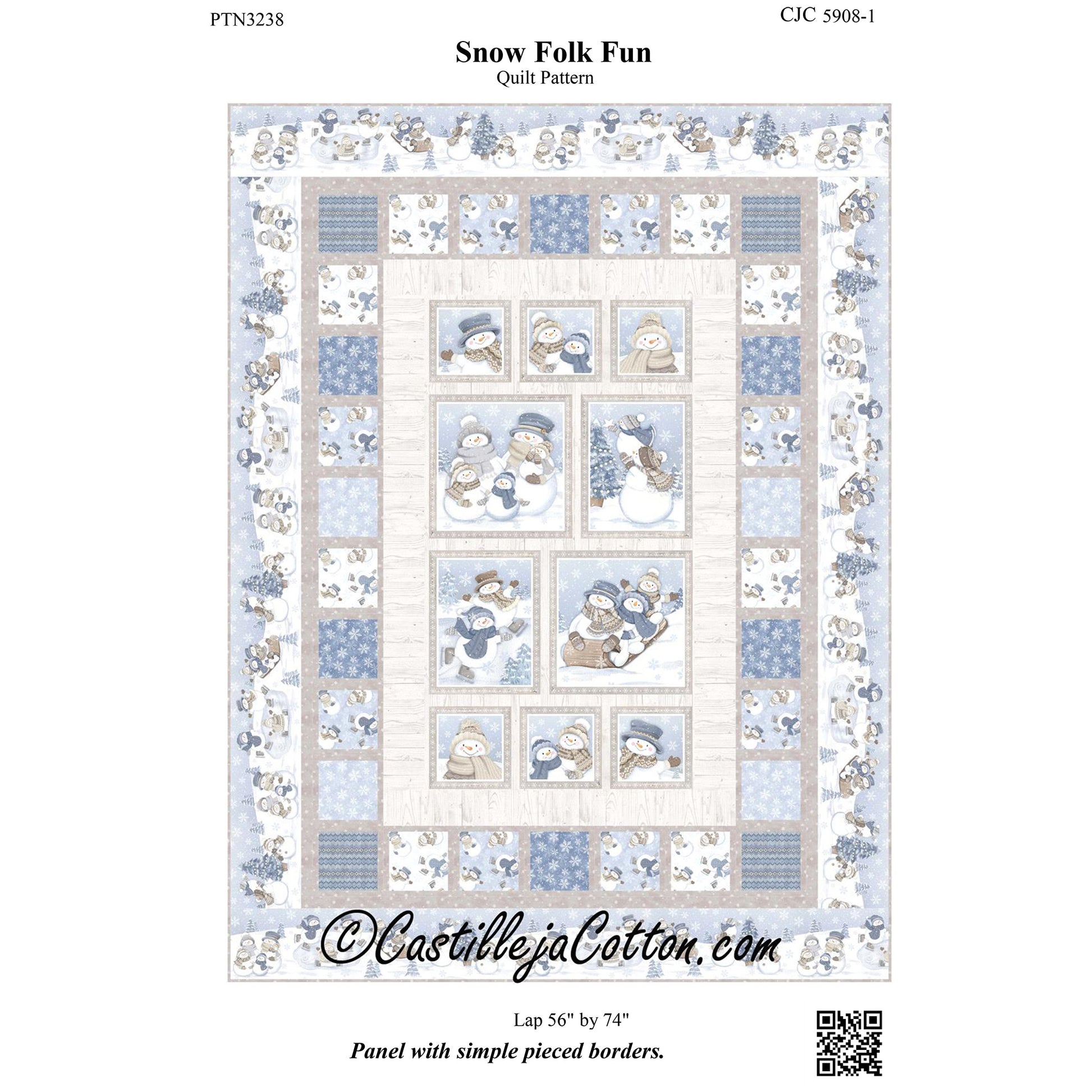 Cover image of pattern for Snow Folk Fun Quilt.
