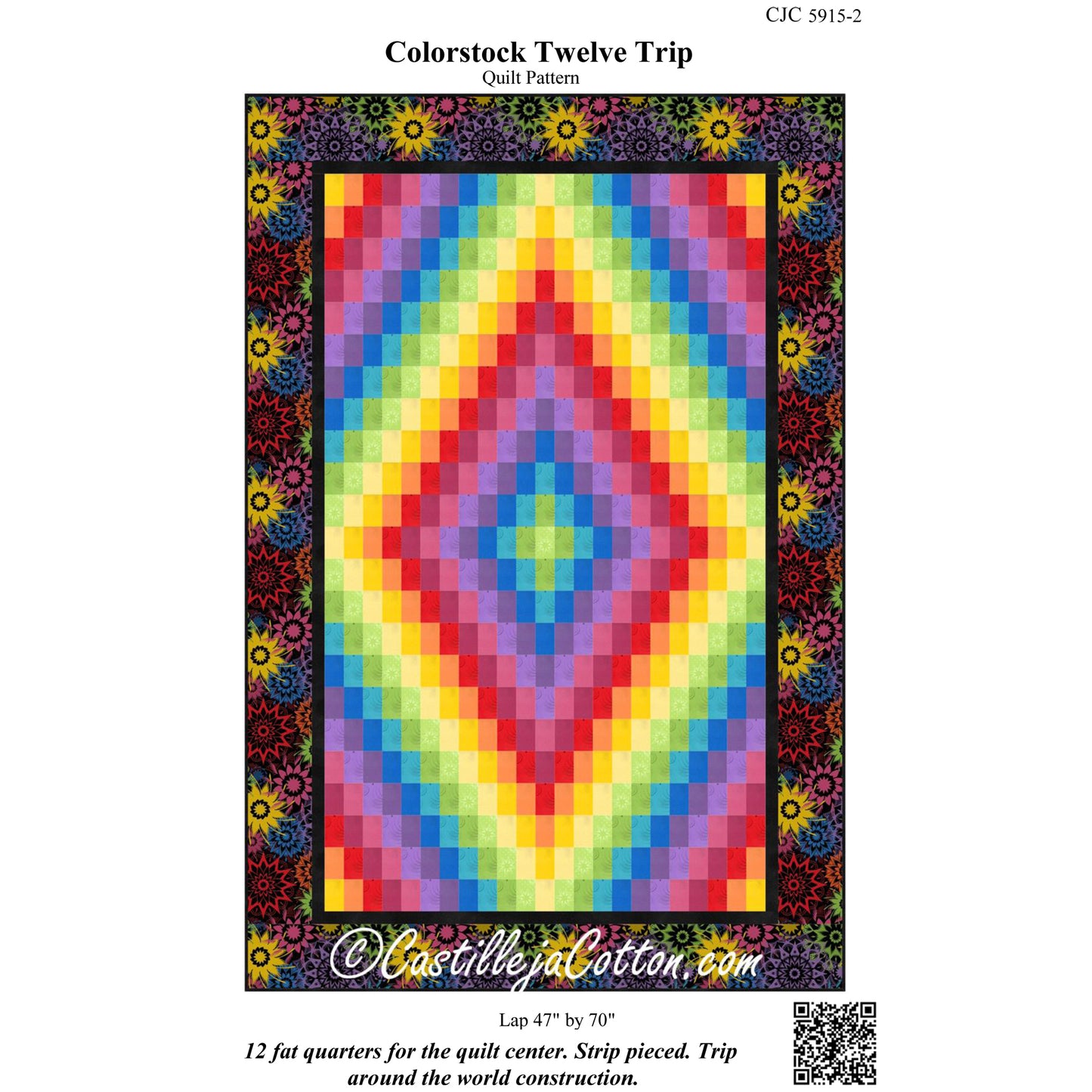 Cover image of pattern for Colorstock Twelve Trip Quilt.
