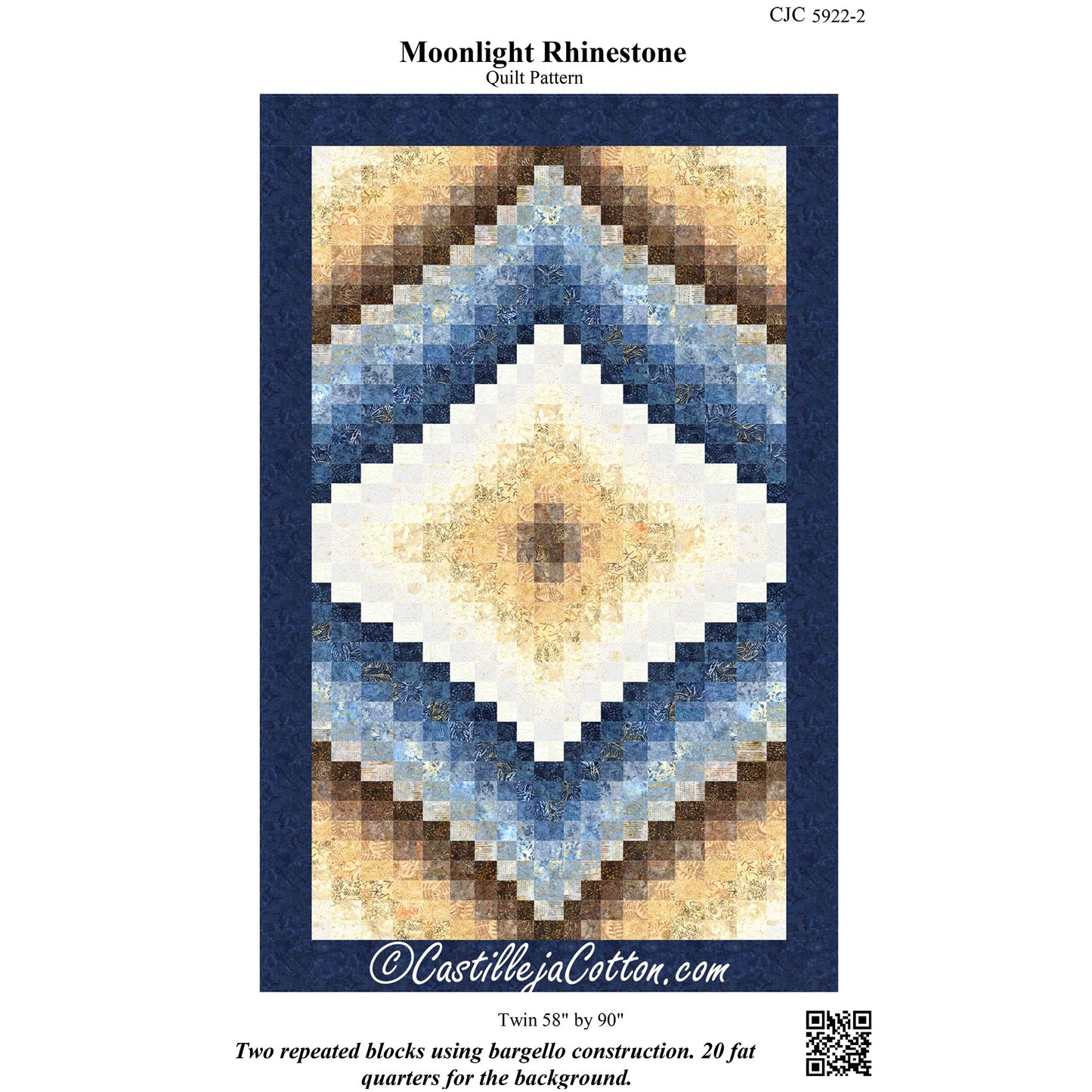 Cover image for pattern for Moonlight Rhinestone Quilt.