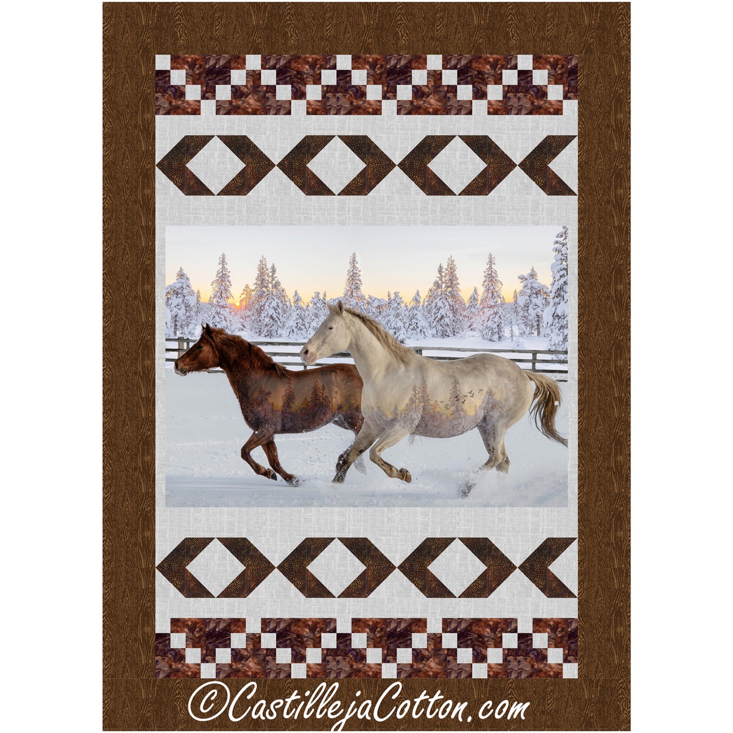Horses in Snow Quilt Pattern CJC-59431 - Paper Pattern