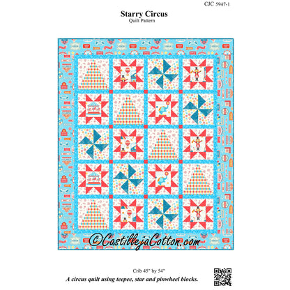 Cover image of pattern for Starry Circus Quilt.