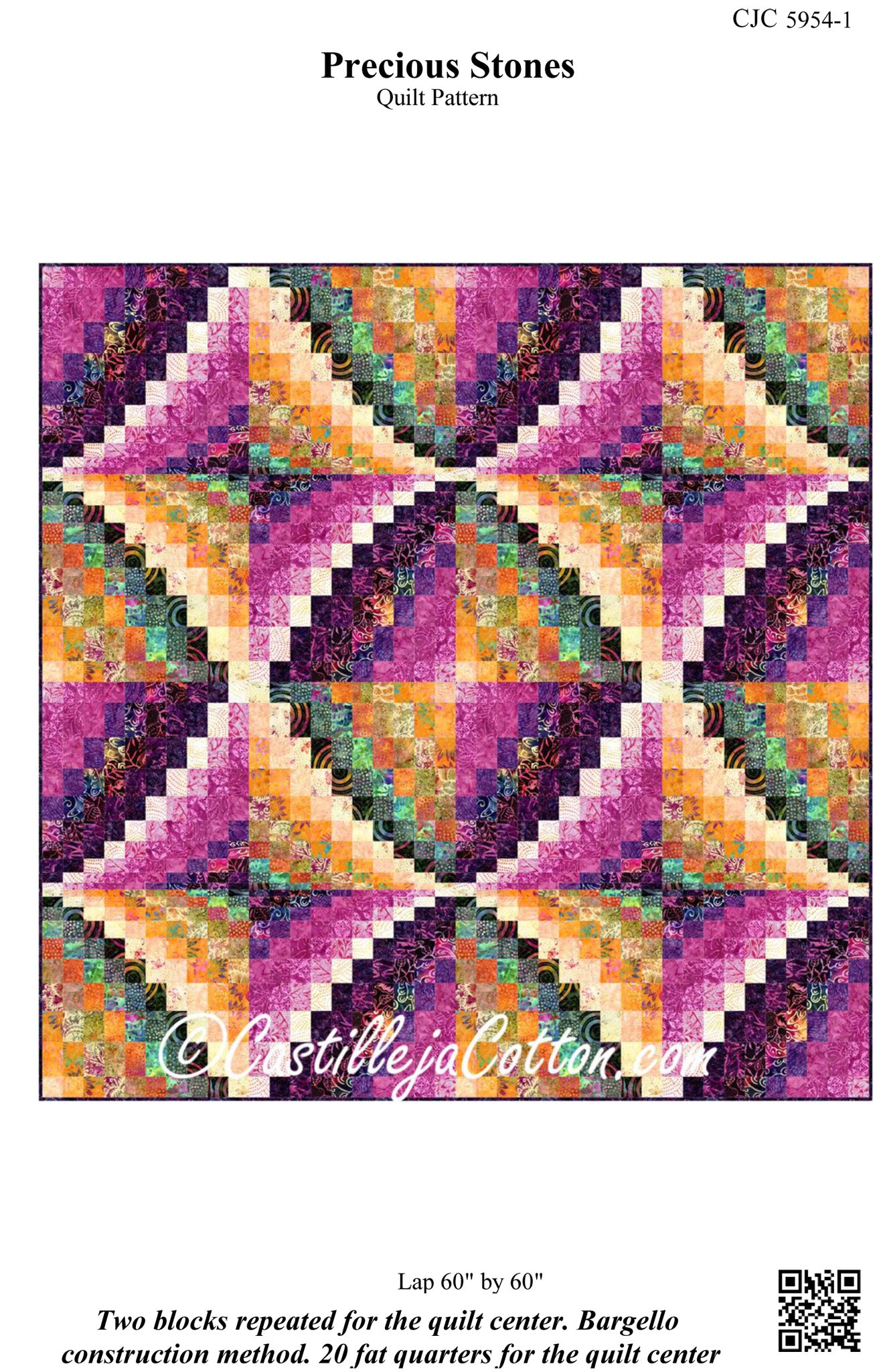 Cover image of pattern for Precious Stones quilt.