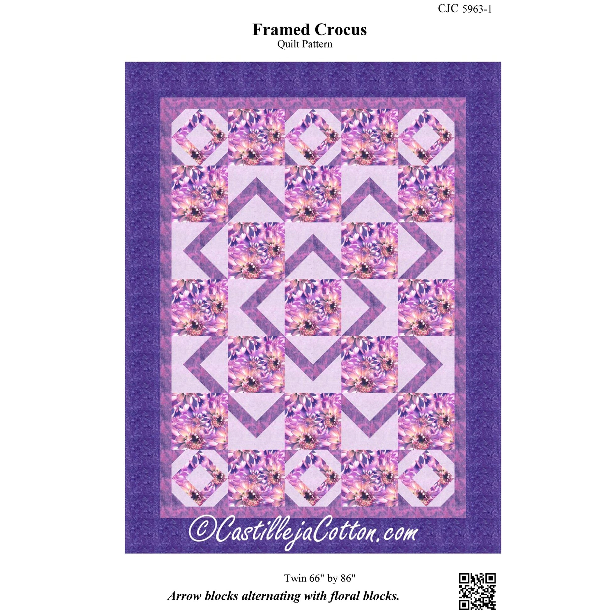 Cover image of pattern Framed Crocus Quilt Pattern.