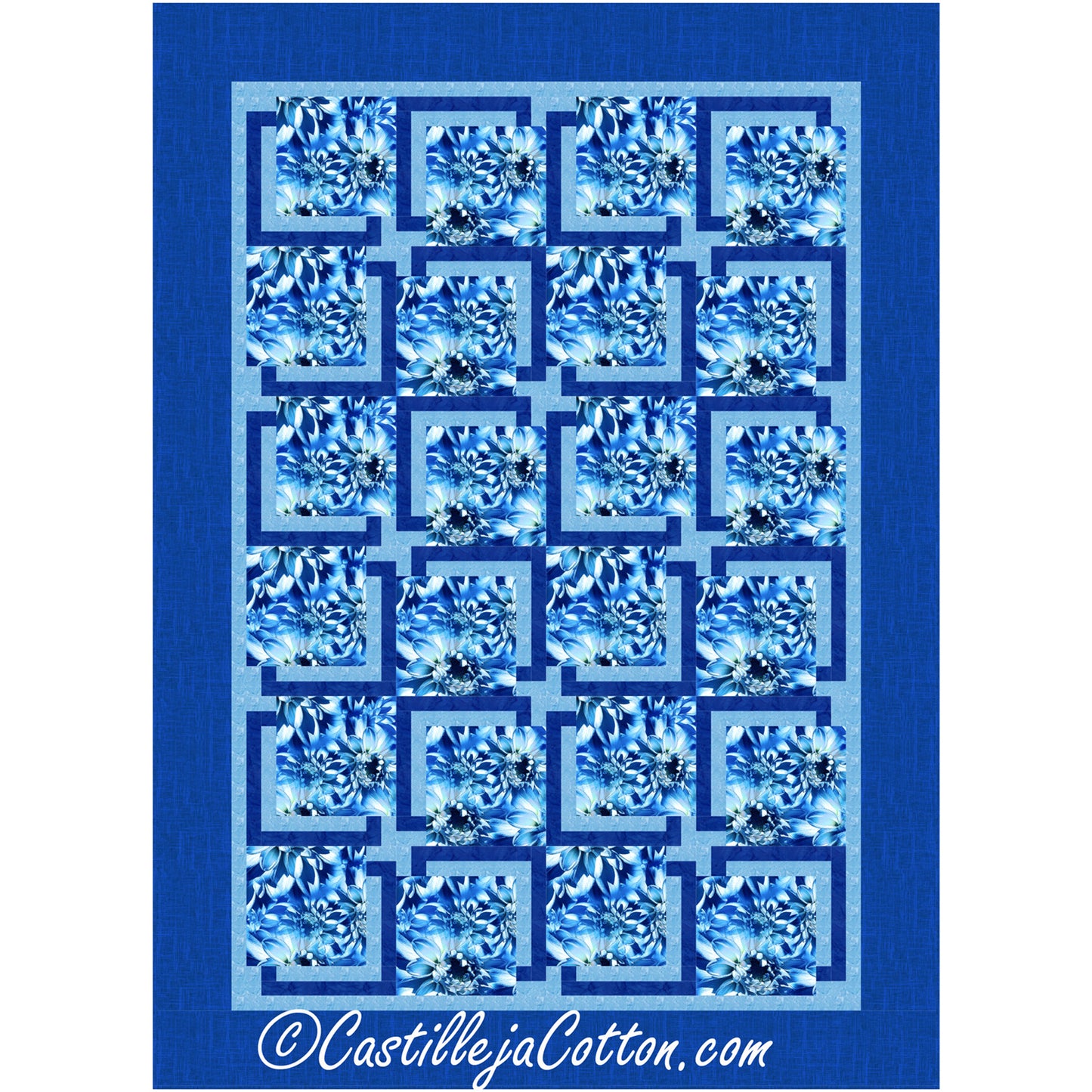 Partial Framed Floral Quilt Pattern CJC-59641 - Paper Pattern