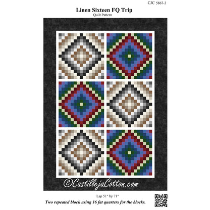 Linen Sixteen FQ Trip Quilt Pattern CJC-58673 - Paper Pattern