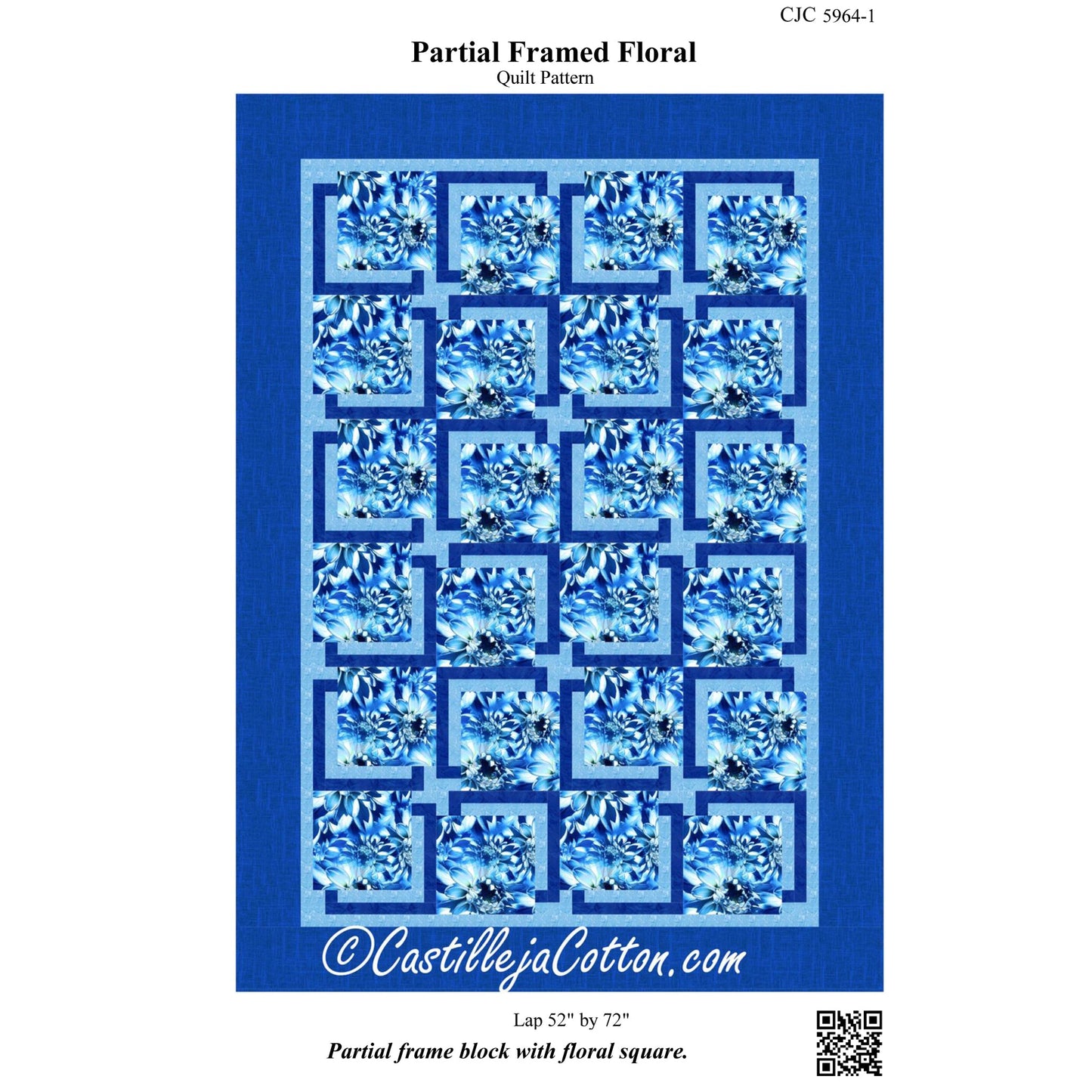 Cover image of pattern for Partial Framed Floral Quilt.