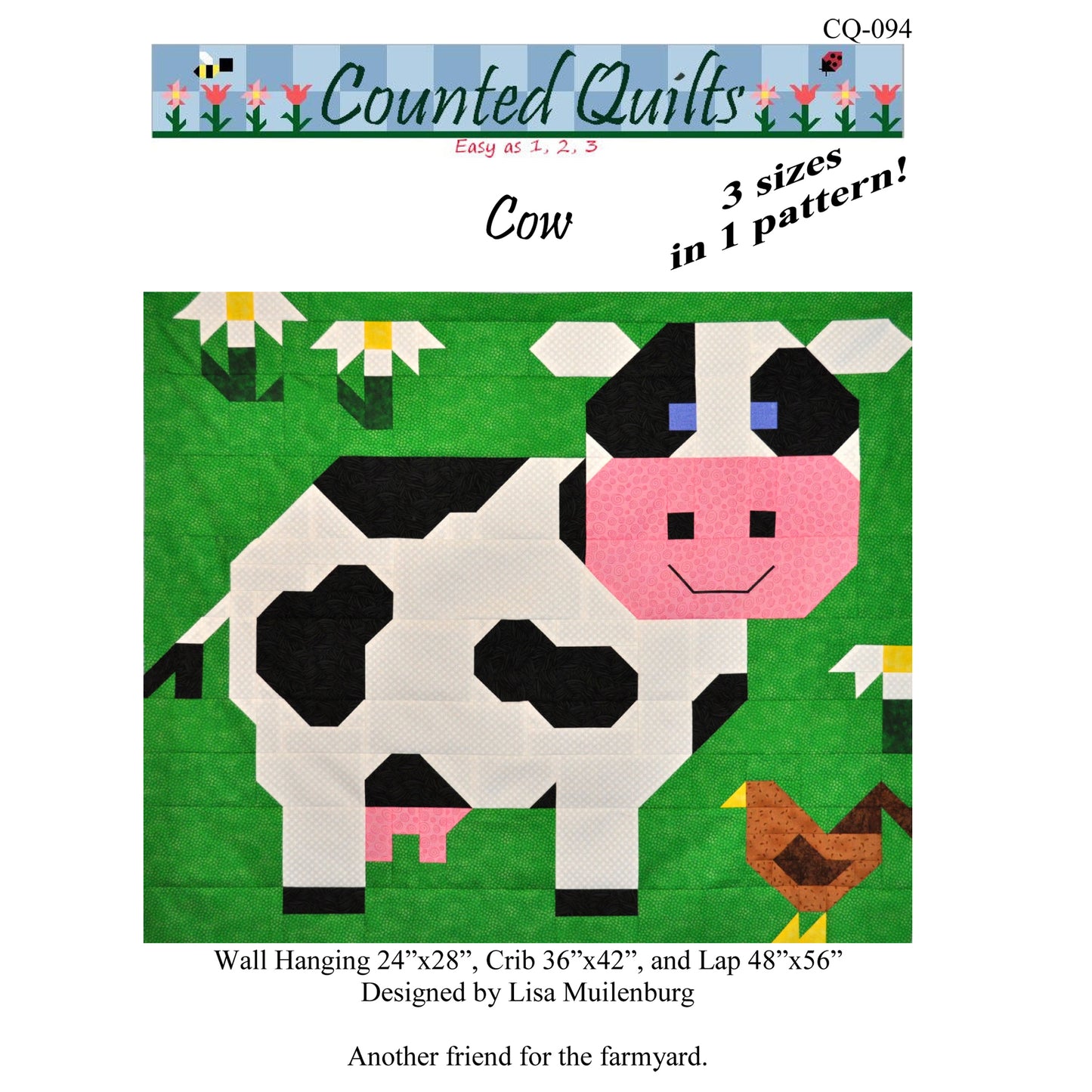 Cover image of pattern for Cow Quilt.