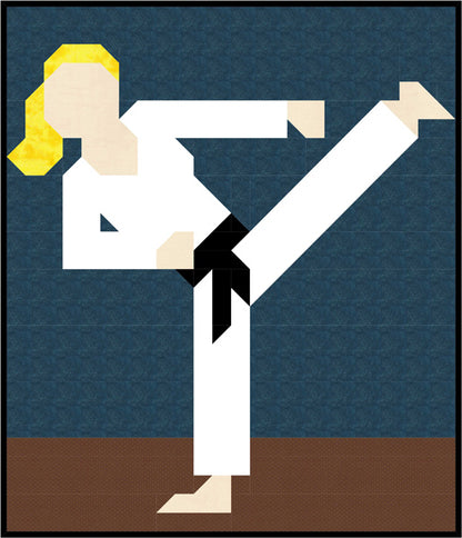 Martial Arts Long Hair Quilt Pattern CQ-186 - Paper Pattern
