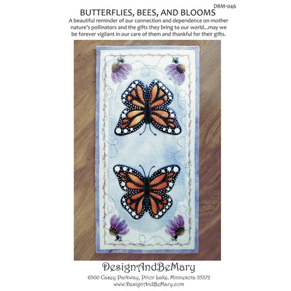 Cover image of pattern for Butterflies, Bees, and Blooms Table Runner.