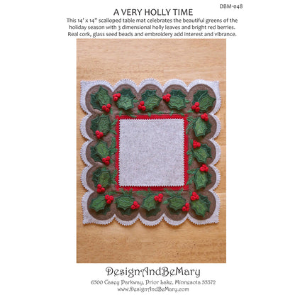 Cover image of pattern for A Very Holly Time Table Mat.