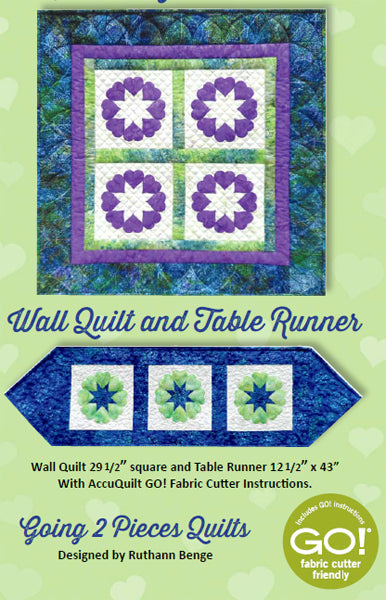 Star of hearts Table Runner and Small Quilt G2P-114e - Downloadable Pattern