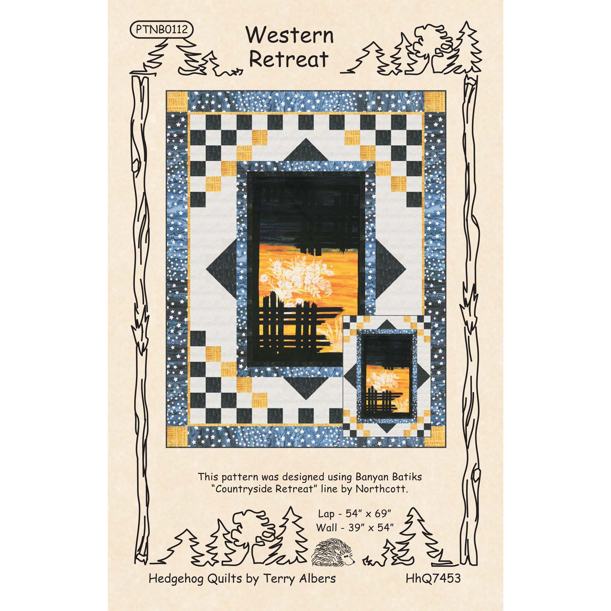 Cover image of pattern for Western Retreat Quilt and Wall Hanging.