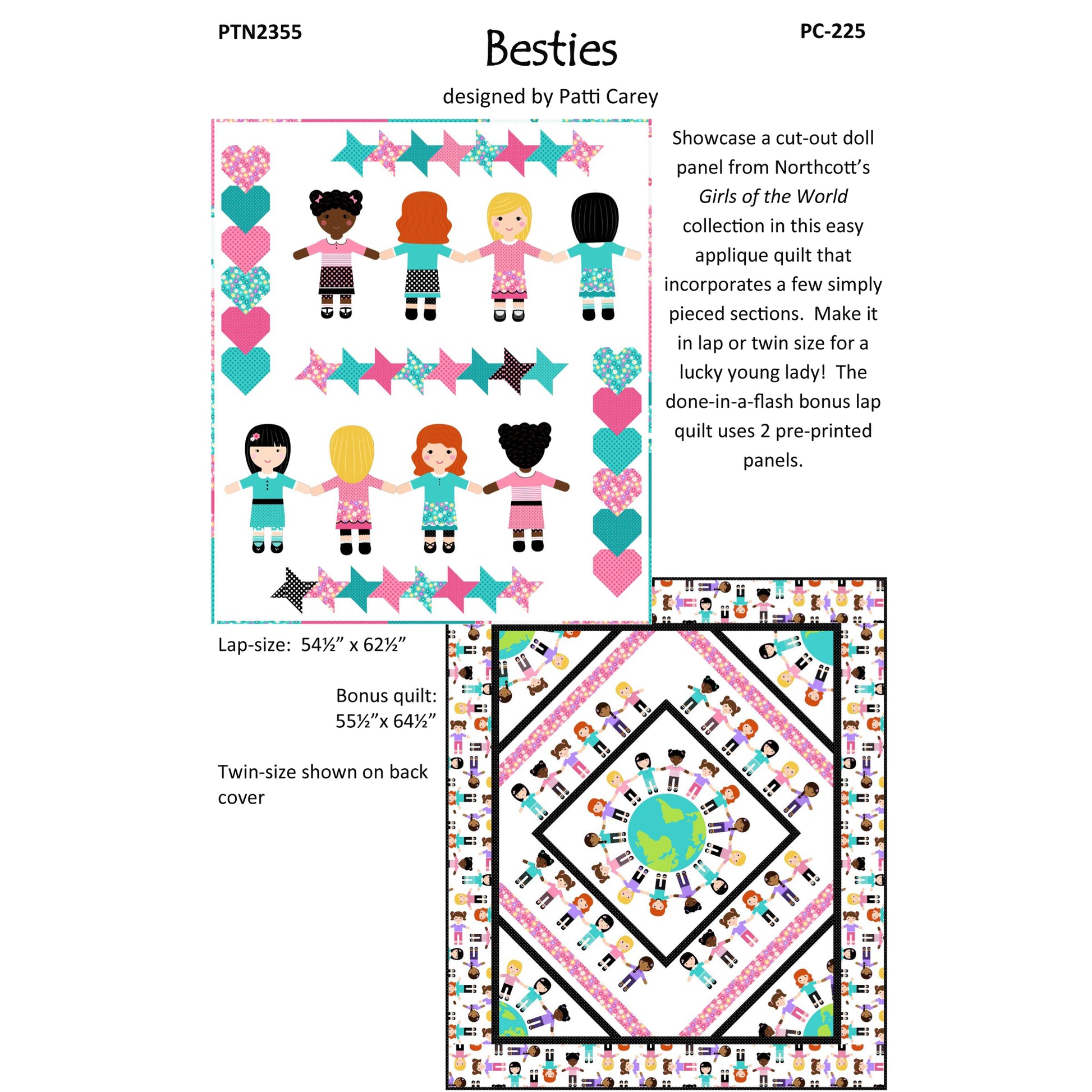 Cover image of pattern for Besties Quilt and bonus quilt.