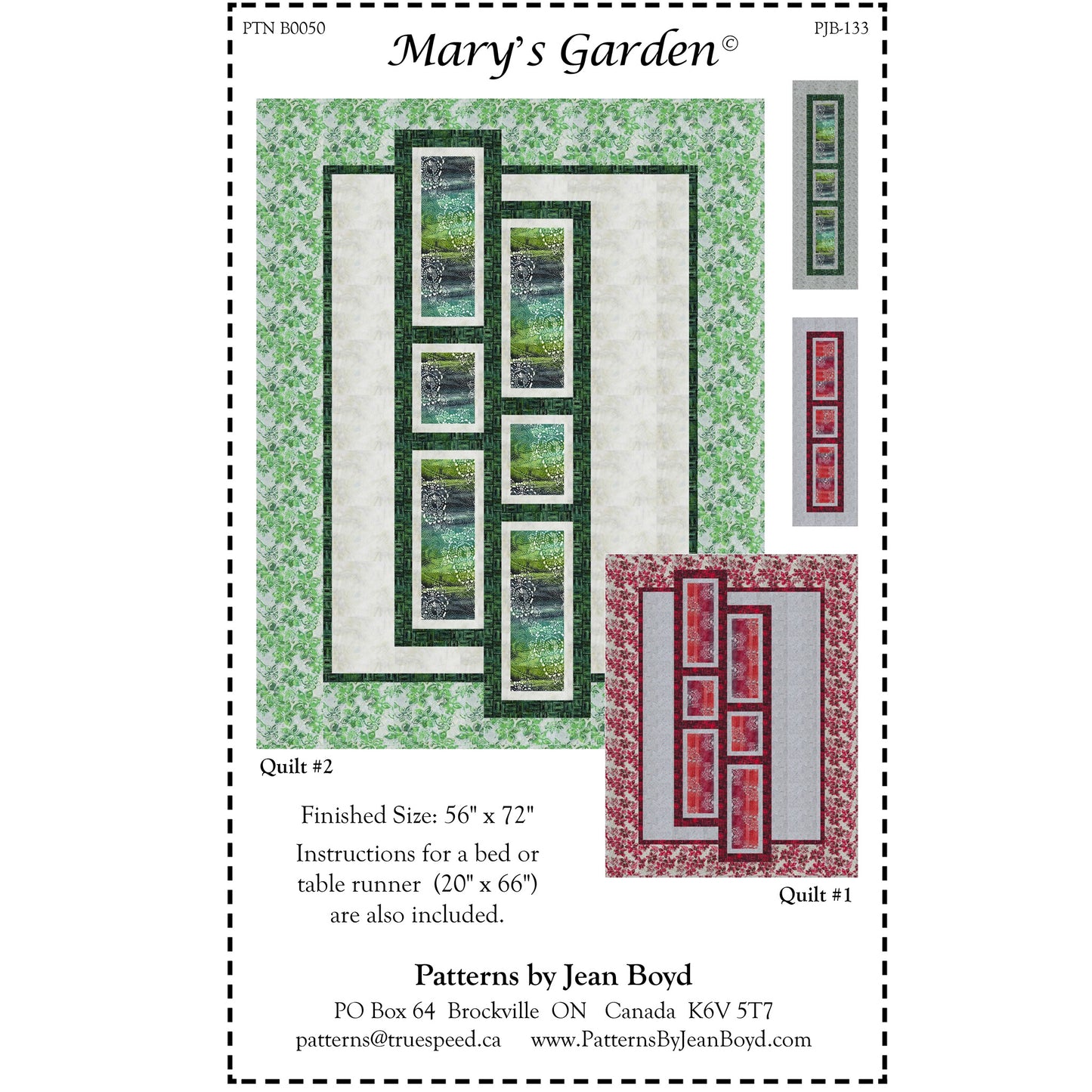 Cover image of pattern for Mary's Garden Quilt and runner.