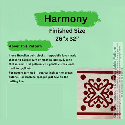 Cover image of pattern for Harmony quilt block.