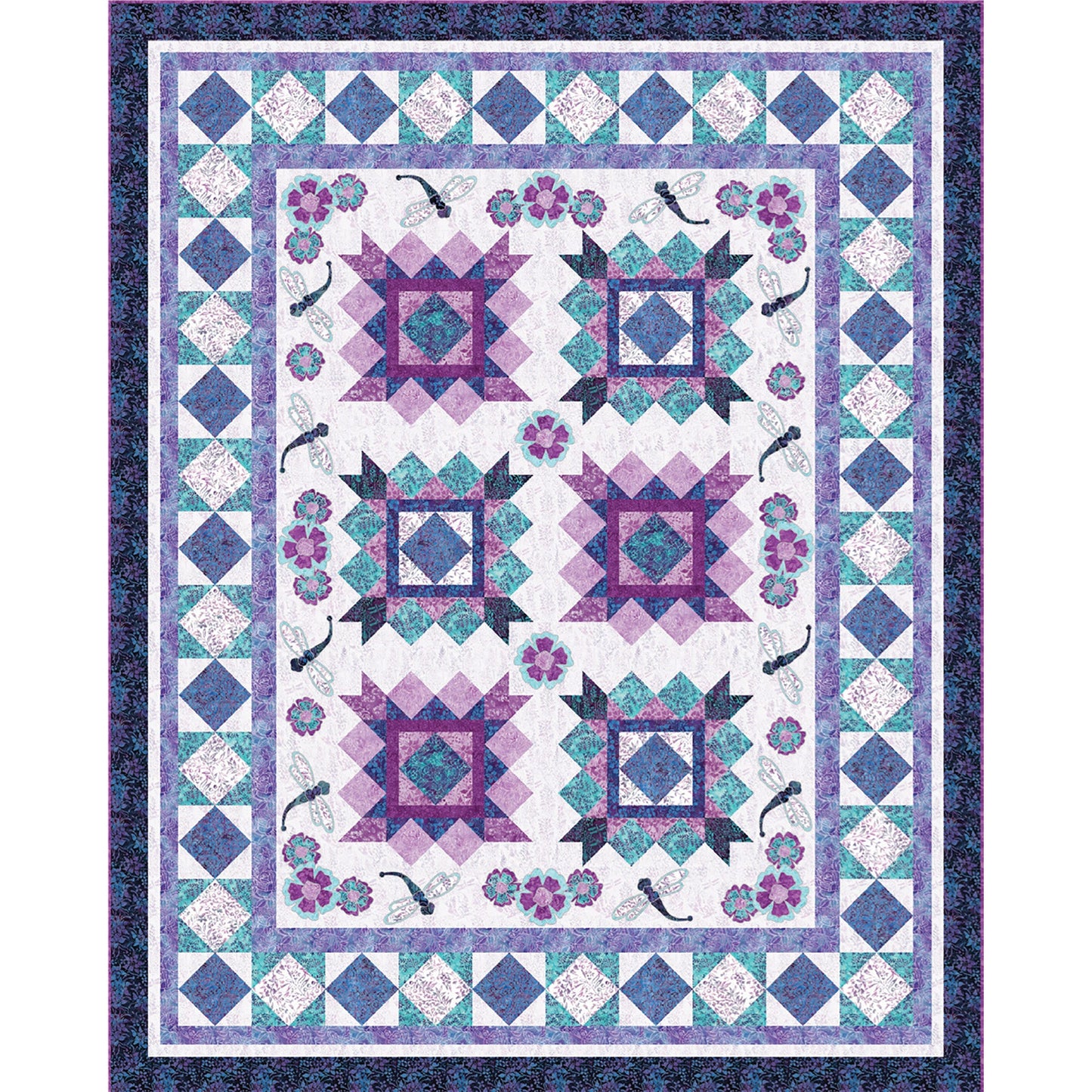 Dragonflies and Posies Quilt Pattern TWW-0966 - Paper Pattern