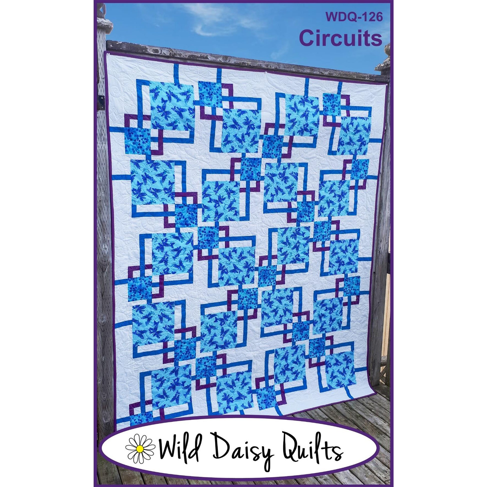 Cover image of the Circuits quilt pattern by Wild Daisy Quilts