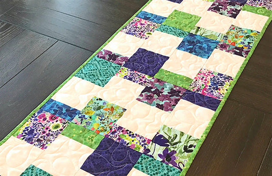 Dancing Squares Charm Square Table Runner Quilt Pattern CCQ-067 - Paper Pattern