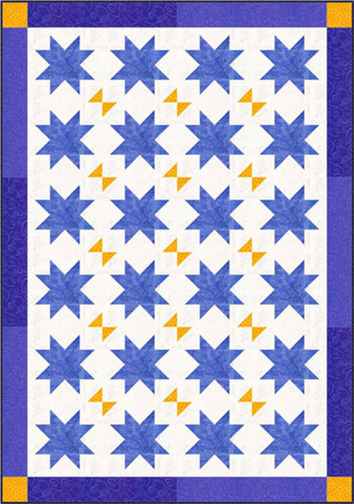 Floating Stars with Butterflies Quilt CJC-46681e - Downloadable Pattern