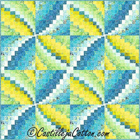 Bargello Pinwheel Splash Quilt CJC-48677e  - Downloadable Pattern