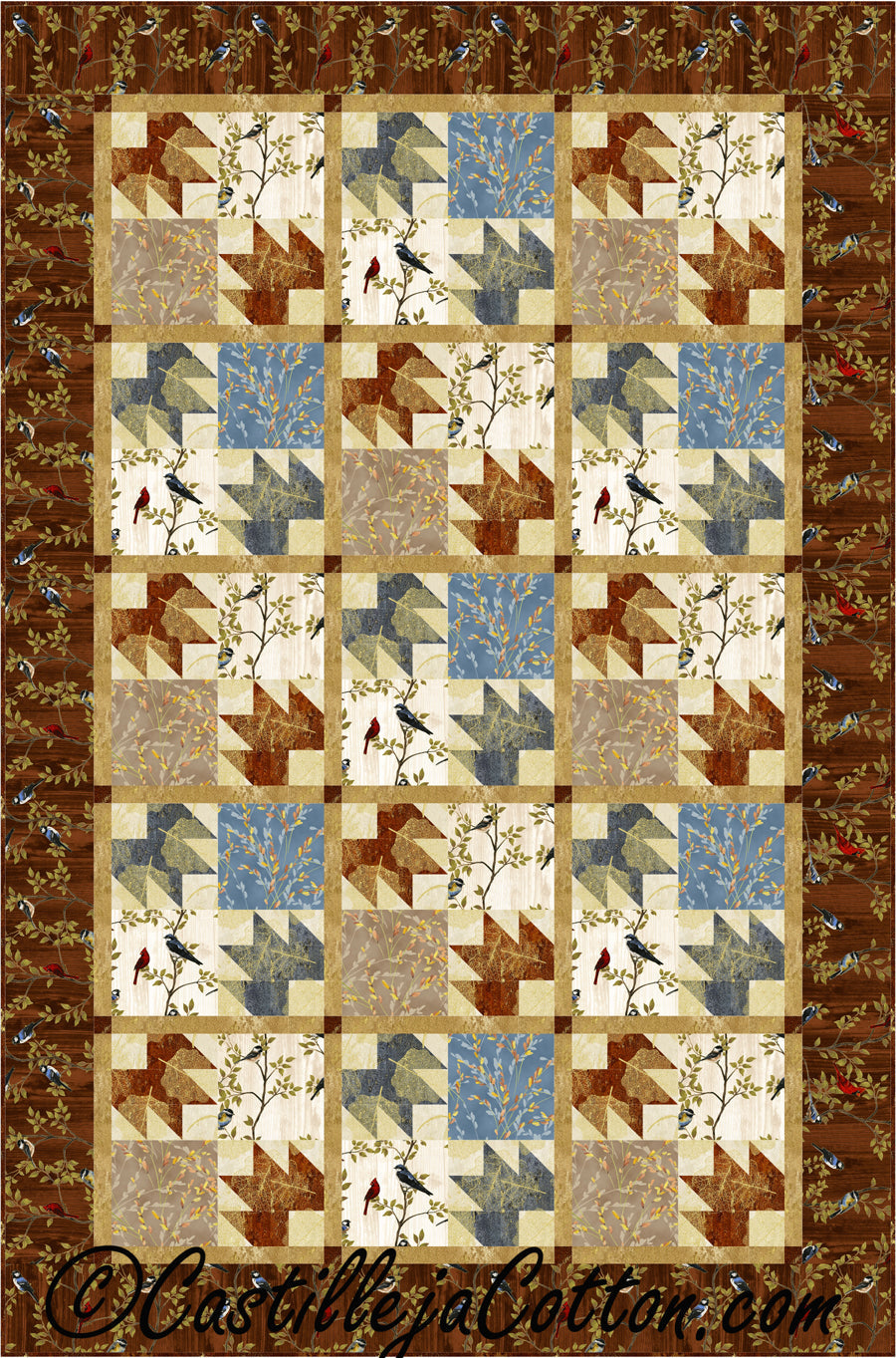 Four-Patch Leaves Quilt CJC-52671e - Downloadable Pattern