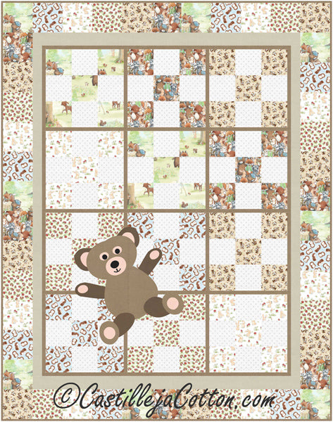 9-Patch Teddy Quilt CJC-53731e - Downloadable Pattern