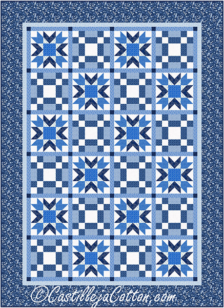 Blue Stars Within Stars Quilt Pattern CJC-54432 - Paper Pattern