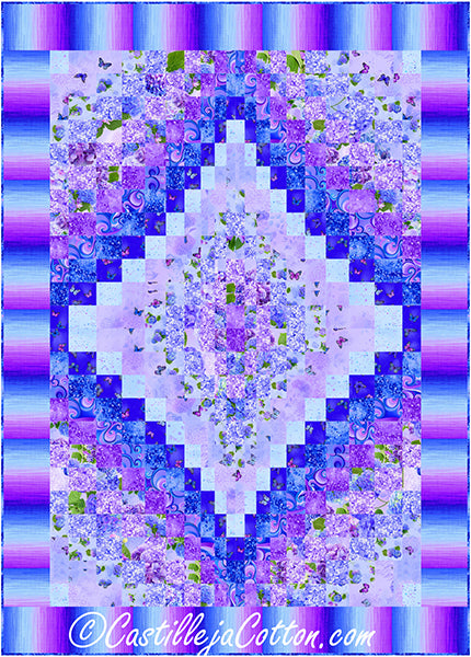 Diamond Hydrangea Quilt CJC-56466e  - Downloadable Pattern