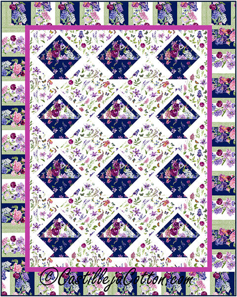 Flowery Baskets Lap Quilt Pattern CJC-56507 - Paper Pattern