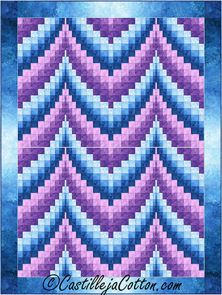 Bargello Ripple 2 Purple Quilt CJC-57083e - Downloadable Pattern