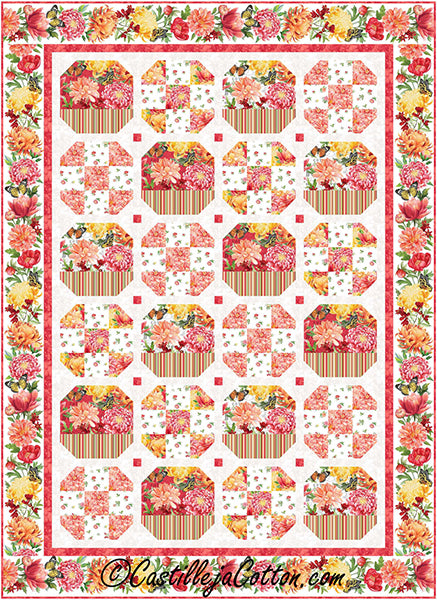 Blossom Baskets and Nines Quilt CJC-57271e - Downloadable Pattern