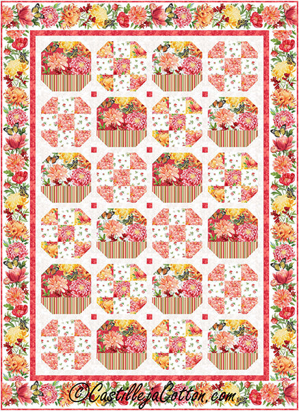 Blossom Baskets and Nines Quilt Pattern CJC-57271 - Paper Pattern