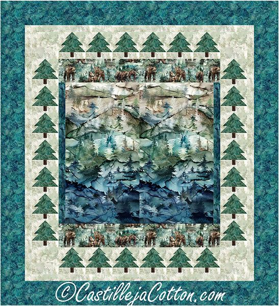 Bears, Peaks and Trees Queen Quilt CJC-58081e - Downloadable Pattern