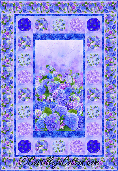 Hydrangea Panel Quilt CJC-58381e - Downloadable Pattern